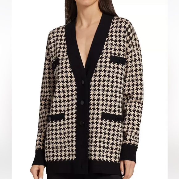 Elie Tahari Sweaters - New Elie Tahari Chic Houndstooth Cardigan With Gold Buttons